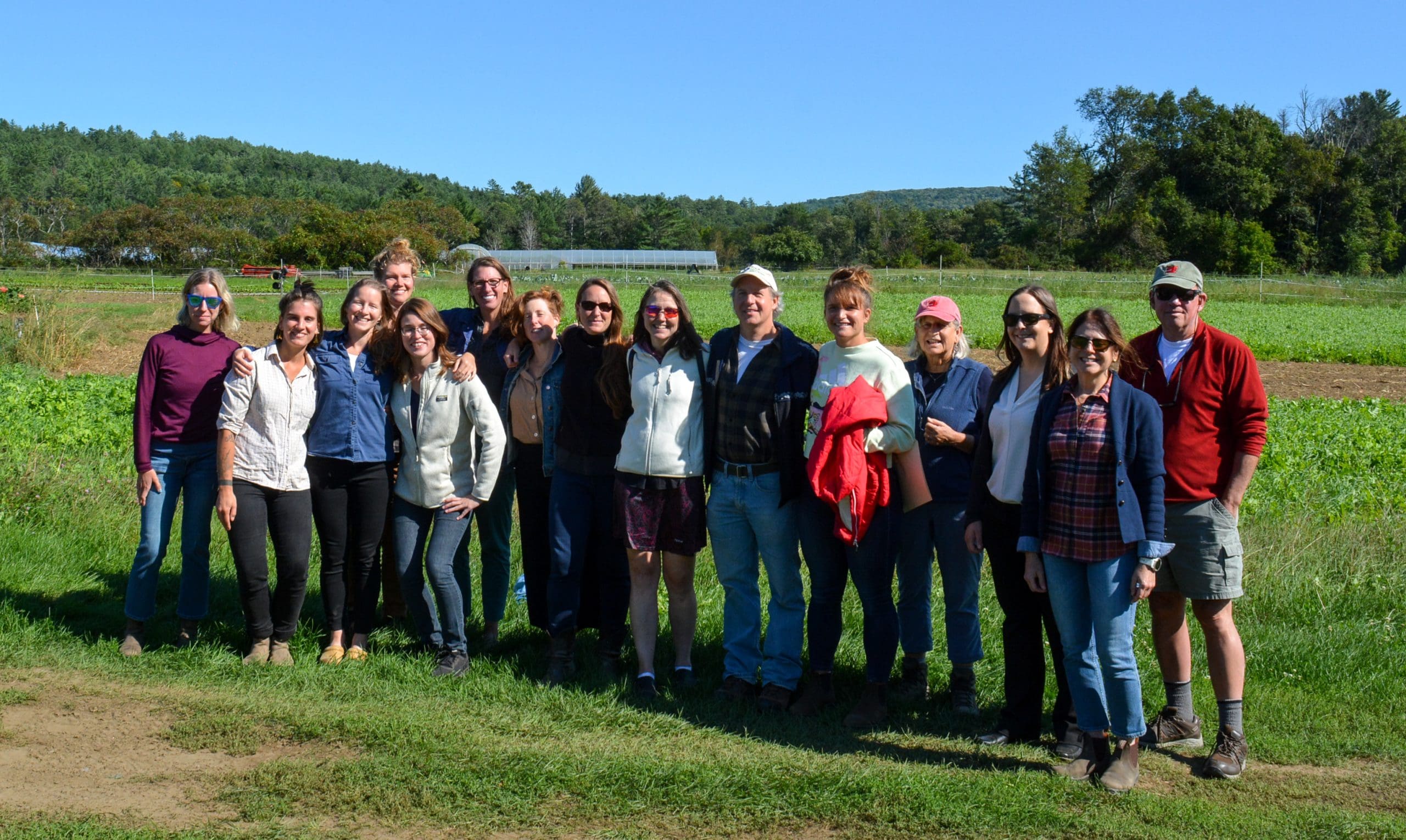 Vermont Farm & Forest Viability service providers pose for a group photo at Crossroads Farm.